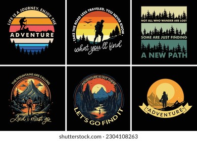 Outdoor adventure t-shirt Design vector art