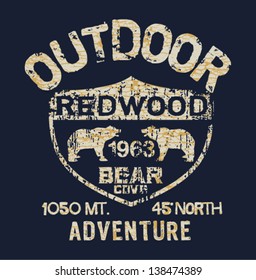 Outdoor Adventure - Vector artwork for boy t shirt in custom colors