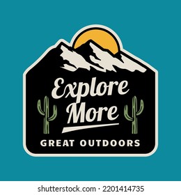 Outdoor adventure vector badge. Graphics for t shirt prints, stickers, posters and other uses.