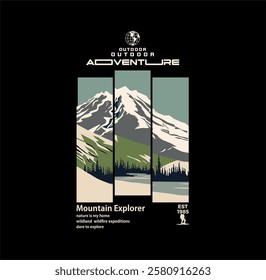  Outdoor Adventure , Vector graphic for t shirt and other uses.