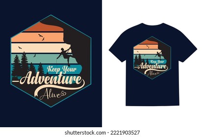 Outdoor adventure vintage camping badge creative typography t-shirt design bundle
