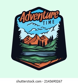 Outdoor Adventure wildlife camping design  Badge Logo 