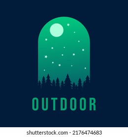 outdoor adventurer logo template on isolated background