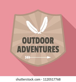 Outdoor adventures logo. Flat illustration of outdoor adventures vector logo for web design