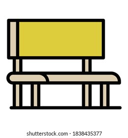 Outdoor advertising bench icon. Outline outdoor advertising bench vector icon for web design isolated on white background