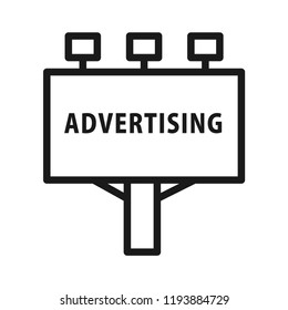 Outdoor Advertising Billboards, simple flat design. Isolate on white background.