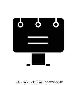 Outdoor advertising black icon, concept illustration, vector flat symbol, glyph sign.