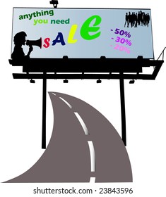 Outdoor advertising construction. Vector illustration.