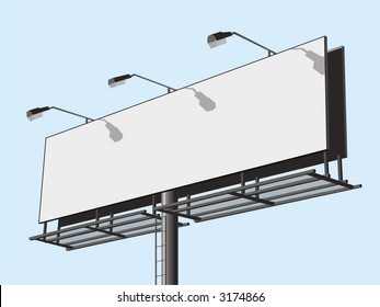 Outdoor advertising construction. Vector illustration.