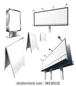 Outdoor advertising constructions. Vector.