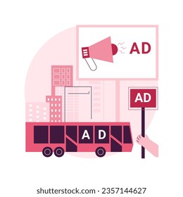 Outdoor advertising design abstract concept vector illustration. Out of home media, outdoor retail banner, creative advertising design, city billboard layout, marketing campaign abstract metaphor.