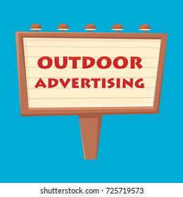 Outdoor advertising flat concept. Vector illustration. Element template for design.