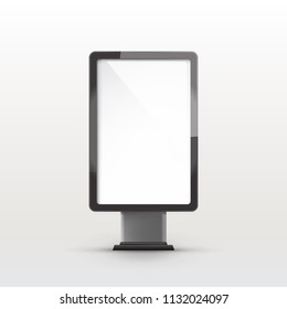 Outdoor advertising light box mock up. 3D Vector illustration.