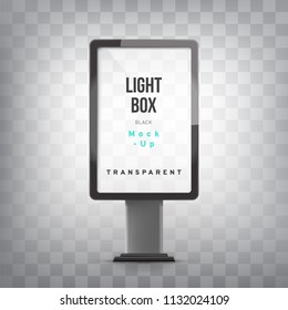 Outdoor advertising light box mock up. Transparent 3D Vector illustration.