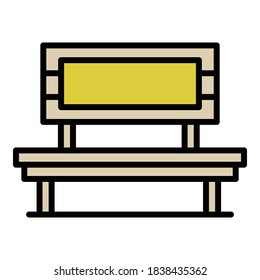 Outdoor advertising park bench icon. Outline outdoor advertising park bench vector icon for web design isolated on white background