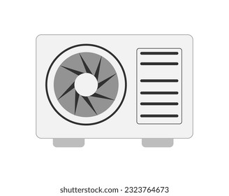 outdoor air conditioner (AC) functions to remove dirty air from indoors, vector illustration