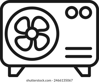 Outdoor air conditioner compressor unit icon