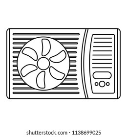 Outdoor air conditioner fan icon. Outline outdoor air conditioner fan vector icon for web design isolated on white background