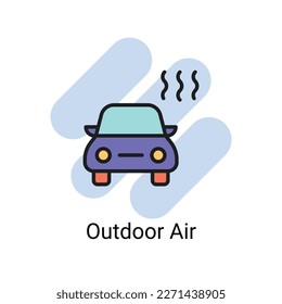 Outdoor air icons design stock illustration.