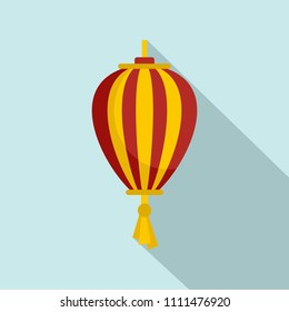Outdoor asian lantern icon. Flat illustration of outdoor asian lantern vector icon for web design