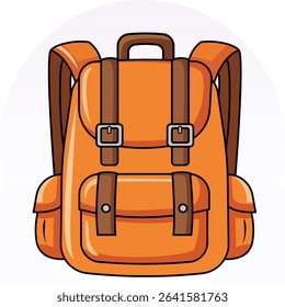 Outdoor Backpack Vector Icon: Camping and Travel Gear Graphic