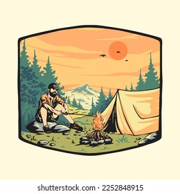 Outdoor-Badge-Camping in der Vorzeigegrafik