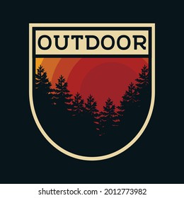 outdoor badge vector graphic. Perfect for emblem, sticker, logo, etc