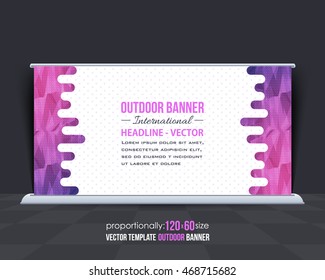 Outdoor Banner, Advertising Vector Background Template