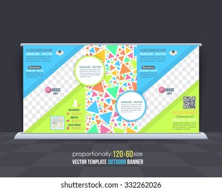 Outdoor Banner or Horizontal Website Banner Design, Advertising Vector Template 