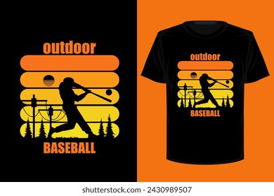 Outdoor Baseball Retro Vintage T Shirt Design