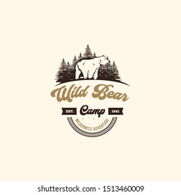 Outdoor Bear Logo  Template Vector