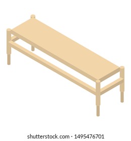 Outdoor bench icon. Isometric of outdoor bench vector icon for web design isolated on white background