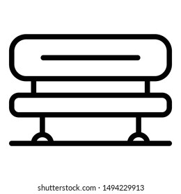 Outdoor bench icon. Outline outdoor bench vector icon for web design isolated on white background