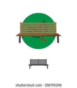 Outdoor Bench Icon Vector Illusrtarion Eps10