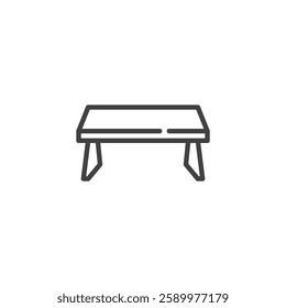 Outdoor Bench line icon. linear style sign for mobile concept and web design. Wooden bench outline vector icon. Symbol, logo illustration. Vector graphics