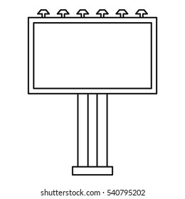 Outdoor Billboard Icon. Thin Line Illustration Of Outdoor Billboard Vector Icon For Web