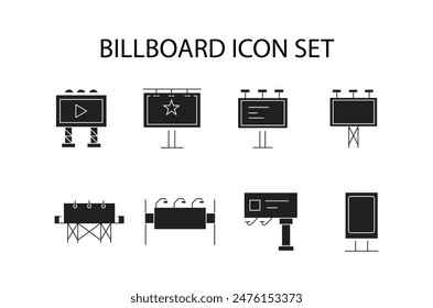 Outdoor Billboard Icons: Advertising, Digital Display, Promotion, Urban Signage, Commercial Billboard, Poster, Roadside Billboard, Large Display, Signboard, Marketing Campaign.