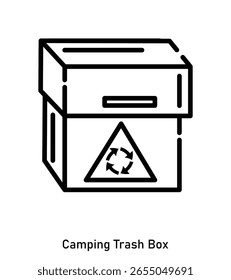 Outdoor Bin Icon – Trash Can for Eco-Friendly Camping and Hiking Areas