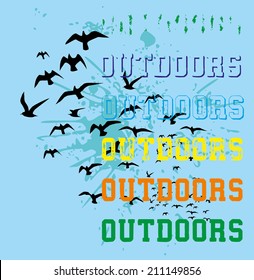 outdoor birds style vector art