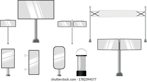 Outdoor blank billboard. Background isolated billboard