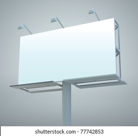 Outdoor blank billboard. Vector Illustration