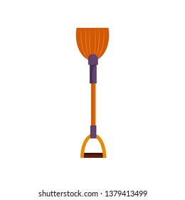 Outdoor broom. Cleaning tool for sweeping yard. Agriculture attributes concept. Vector illustration can be used for topics like equipment, housekeeping, household