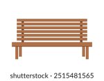 Outdoor brown wooden bench for garden and parks