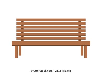 Outdoor brown wooden bench for garden and parks