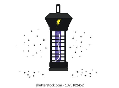 An Outdoor Bug Zapper Concept. Editable Clip Art.