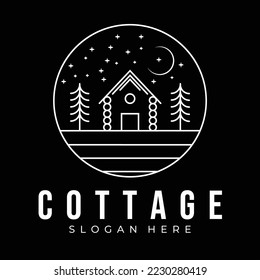 outdoor cabin adventure minimalist line art logo template vector illustration design, logo concept
