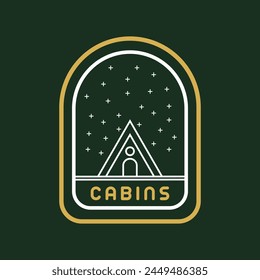 Outdoor Cabin Monoline Simple Badge Logo