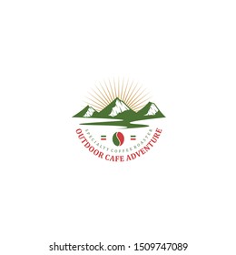 Outdoor cafe logo design - coffee italy