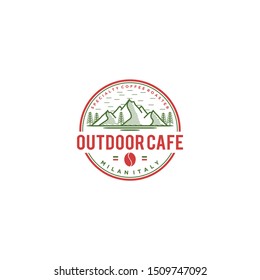 Outdoor cafe logo design - coffee italy