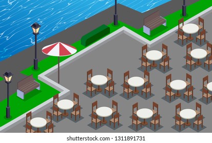 outdoor cafe at seaside